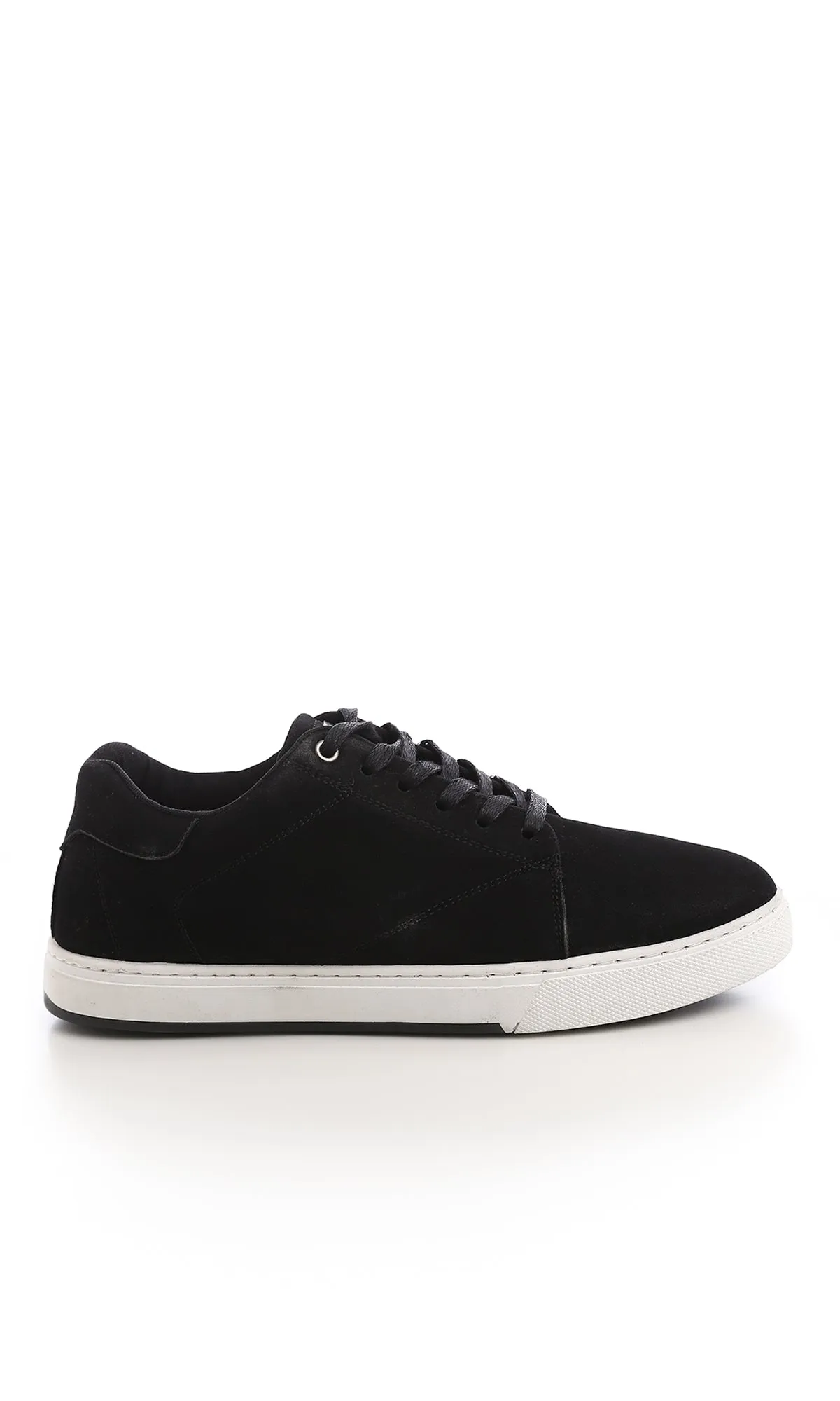 49903 Solid Suede Lace Up Casual Shoes - Black