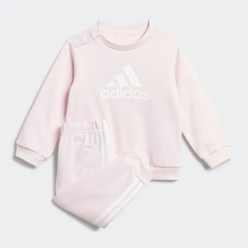 ADIDAS INFANTS BADGE OF SPORT FRENCH TERRY JOGGER SET PINK