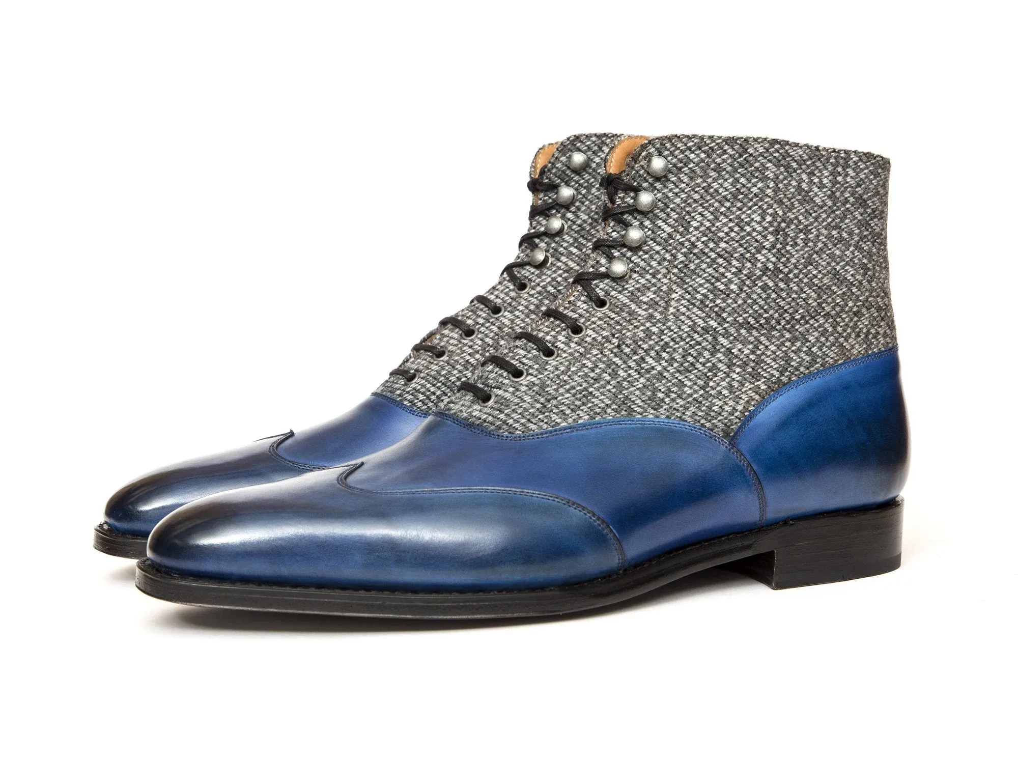 Alexander - MTO - Sky Blue Calf / Grey Poulsbo - LPB Last - Single Leather Sole