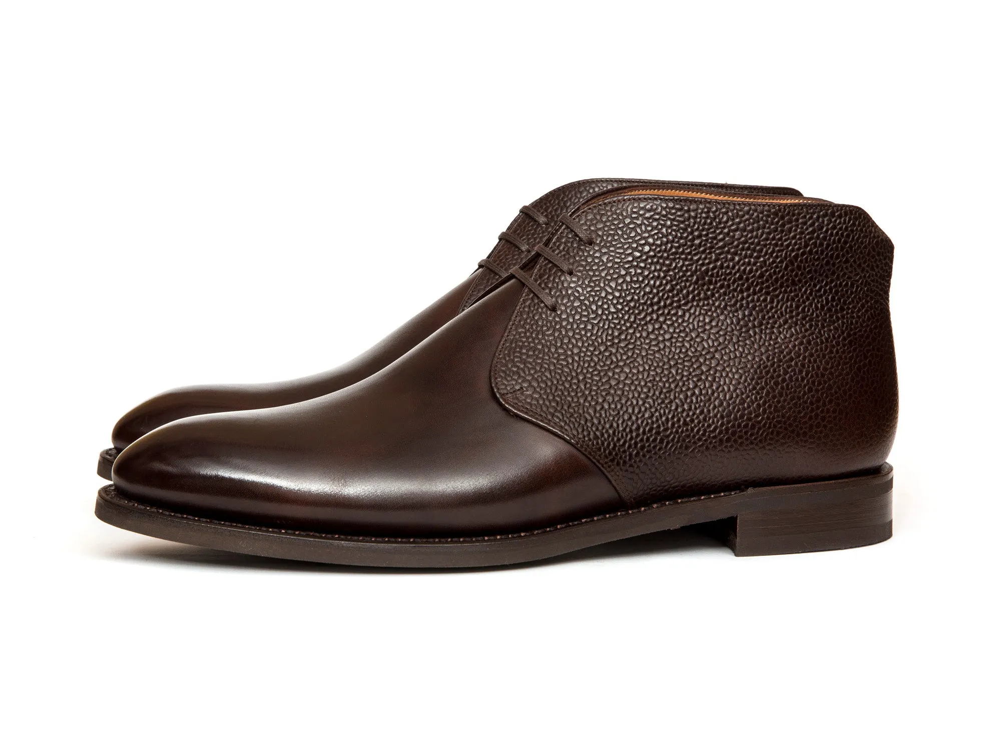 Ballard - MTO - Dark Brown Museum Calf / Dark Brown Scotch Grain - NGT Last - Country Rubber Sole