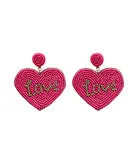 Beaded Love Heart Post Earring