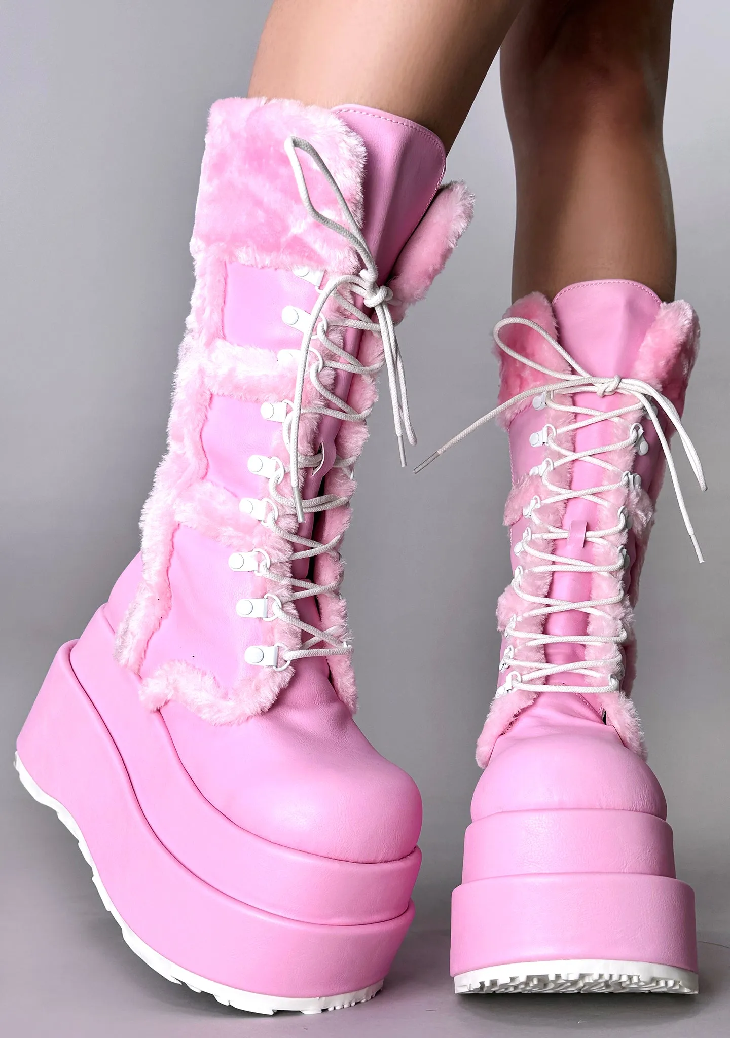 BEAR 202 Sweetie Pie Pink Platform Boots