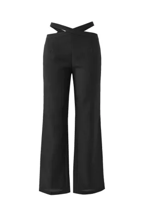 BLACK CUT-OUT PANTS