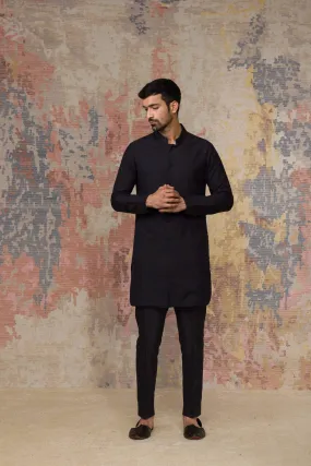 Black Shirt Cotton Kurta Set