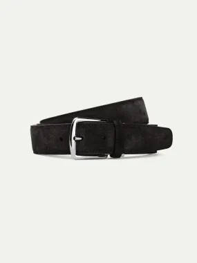 Black Suede Leather Belt