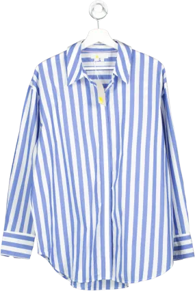 Boden Blue Oversized Cotton Cobalt Stripe Shirt UK 12