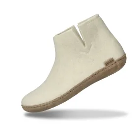 Boot with leather sole - White