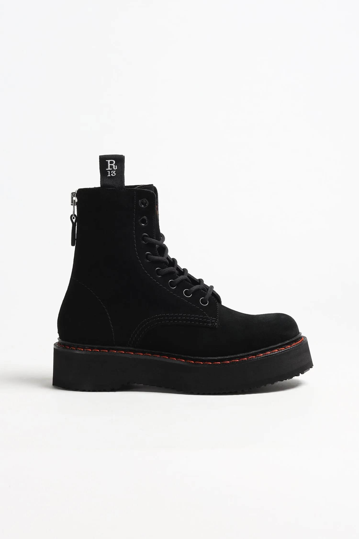 Boots Single Stack in Schwarz Suede