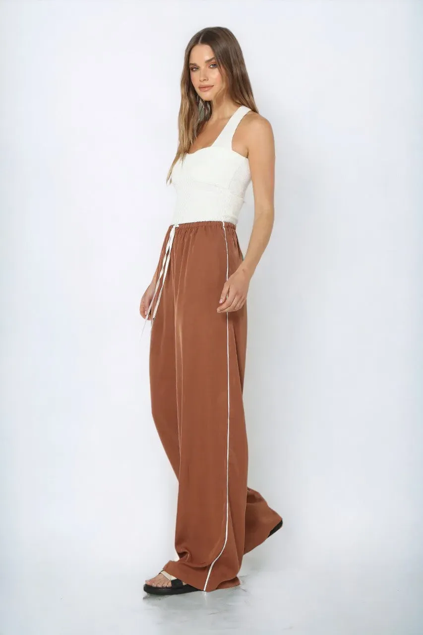 Clara Pants | Choc/White