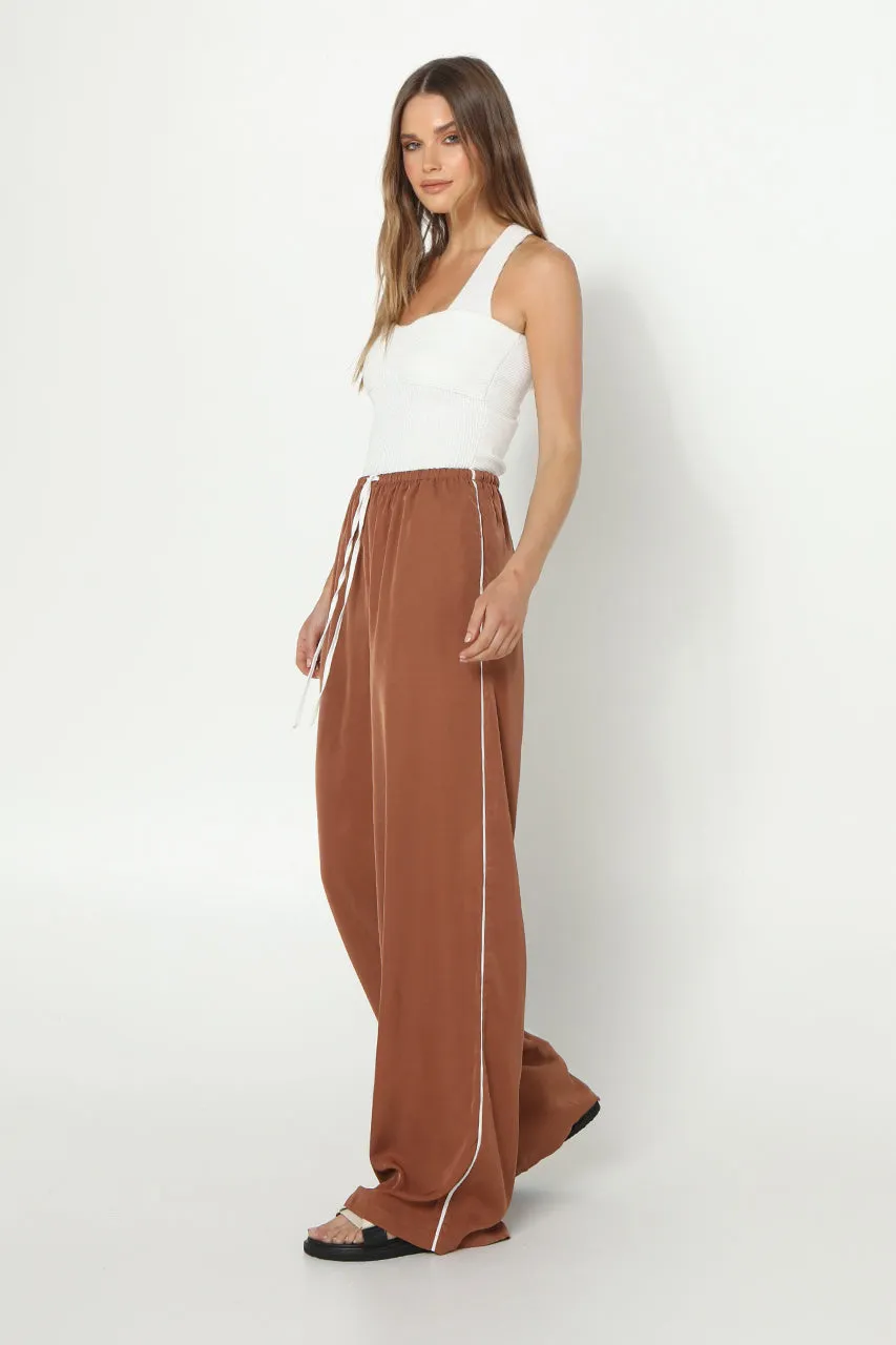 Clara Pants | Hazelnut/White