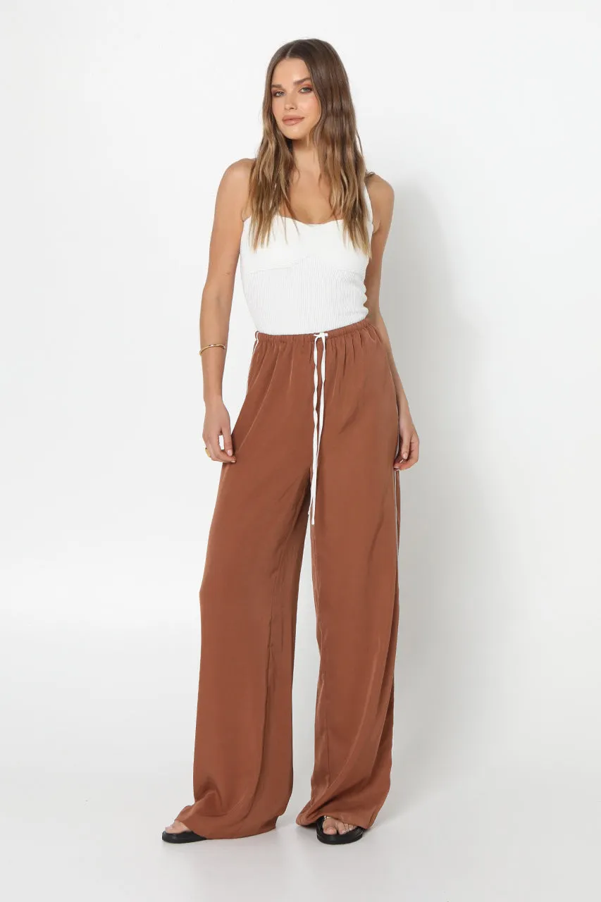 Clara Pants | Hazelnut/White