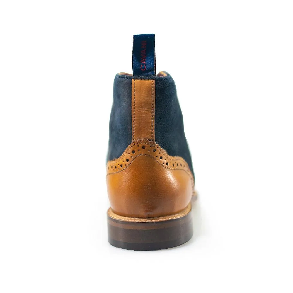 Connick Navy/Tan Brogue Boots