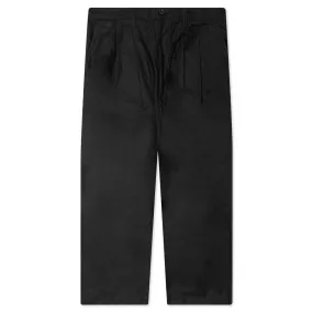 Contrast Cotton Pants - Black