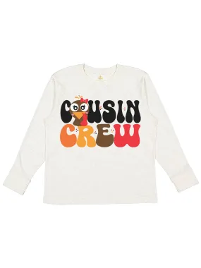 Cousin Crew Kids Thanksgiving Shirt in Natural Heather