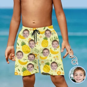 Custom Face Pineapple Theme Teen Beach Shorts