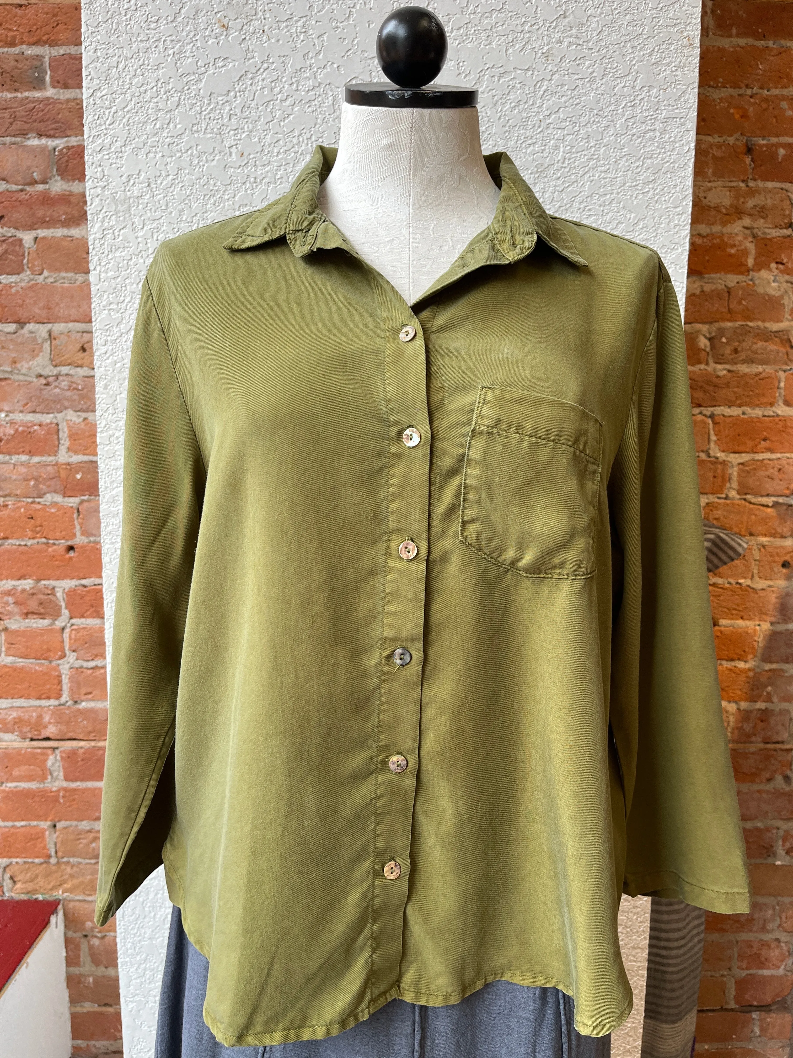 Cut Loose shirt, tencel 3/4 sleeve pocket