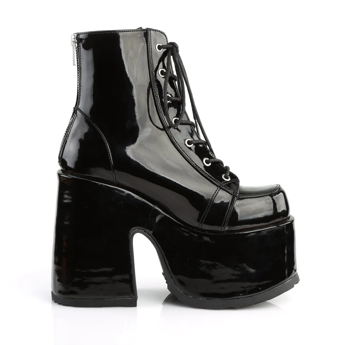 Demonia CAMEL-203 | Black  Patent Leather Ankle Boots