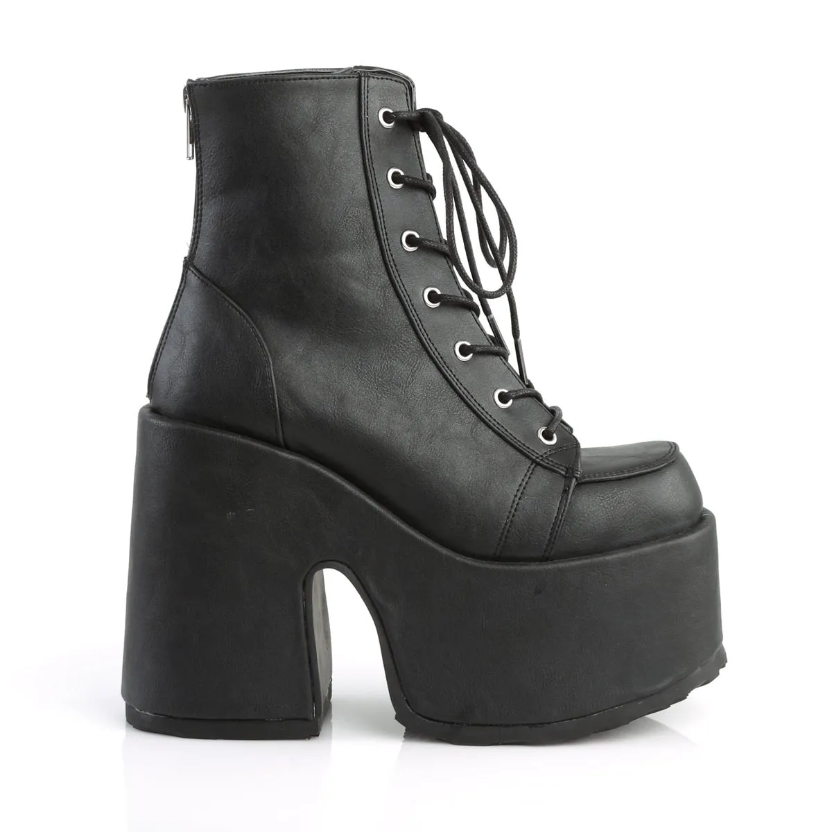 Demonia CAMEL-203 | Black Vegan Leather Ankle Boots