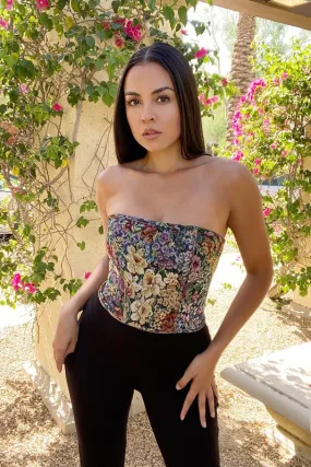 Diamonta Floral Corset Top