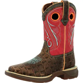 Durango Lil' Rebel Kids' Gator Embossed Cowboy Boots