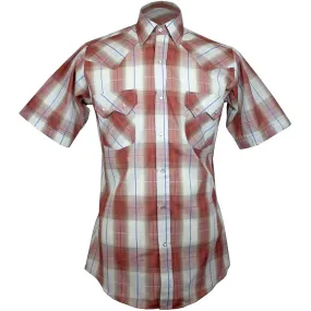 Ely Cattleman Men's Short Sleeve Windowpane Plaid Snap Shirt