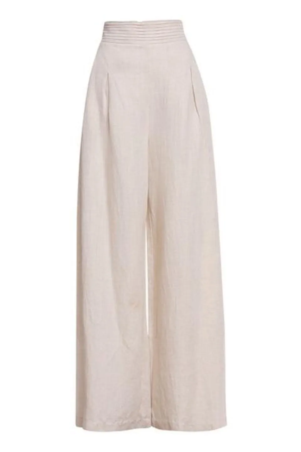 Elysian Wide Leg Natural Marle Linen Pant