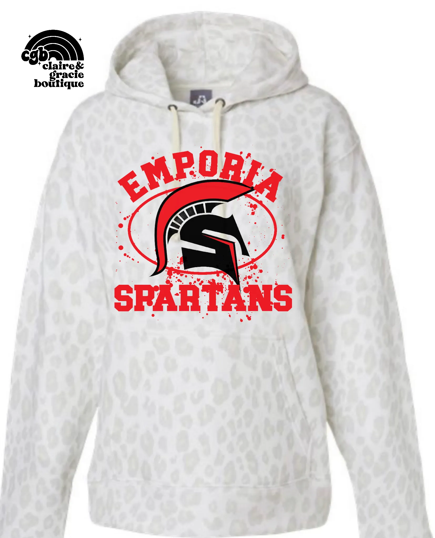 Emporia Spartans Snow Leopard Hoodie | Adult