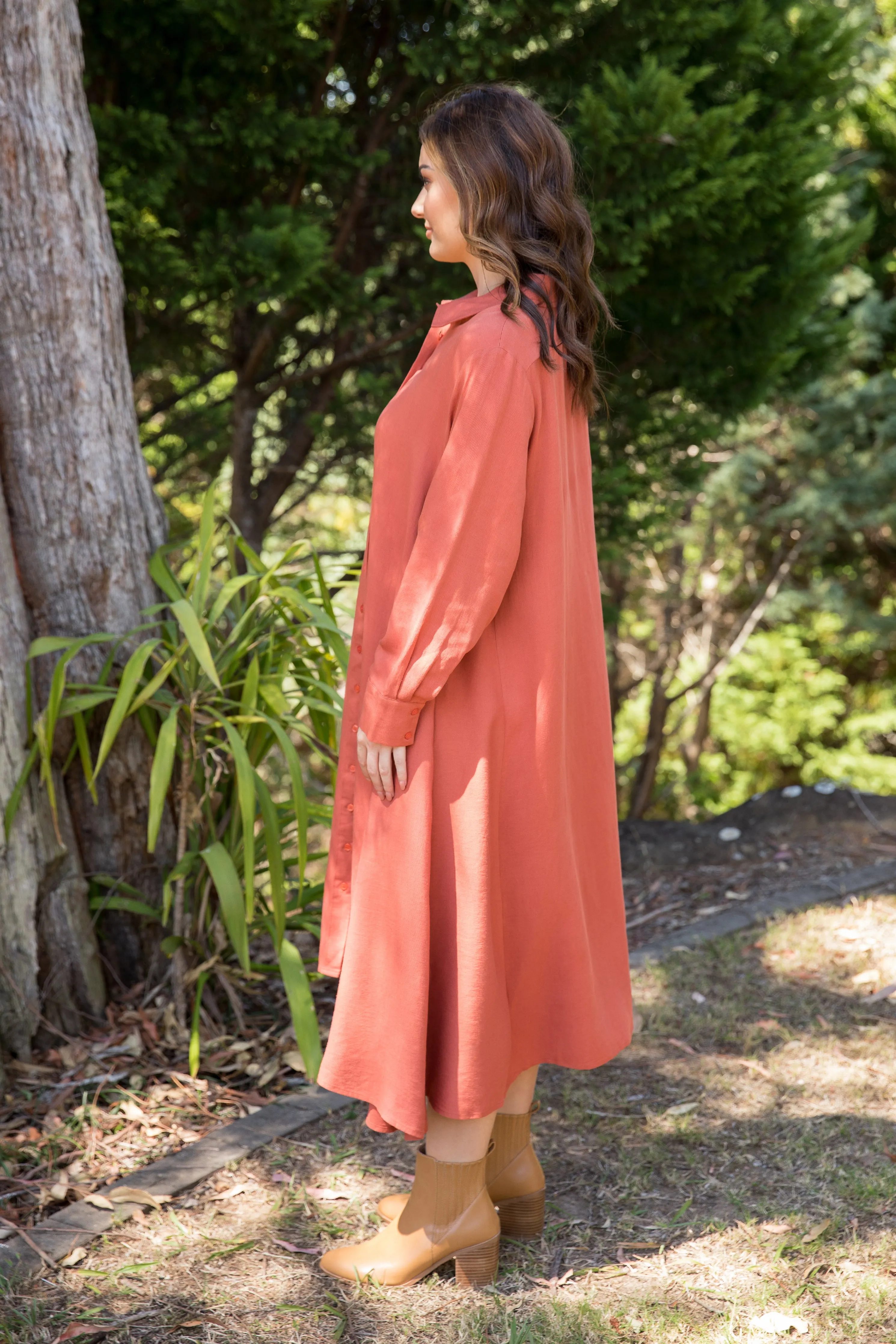 FINAL SALE Cadillia Dress in Terracotta