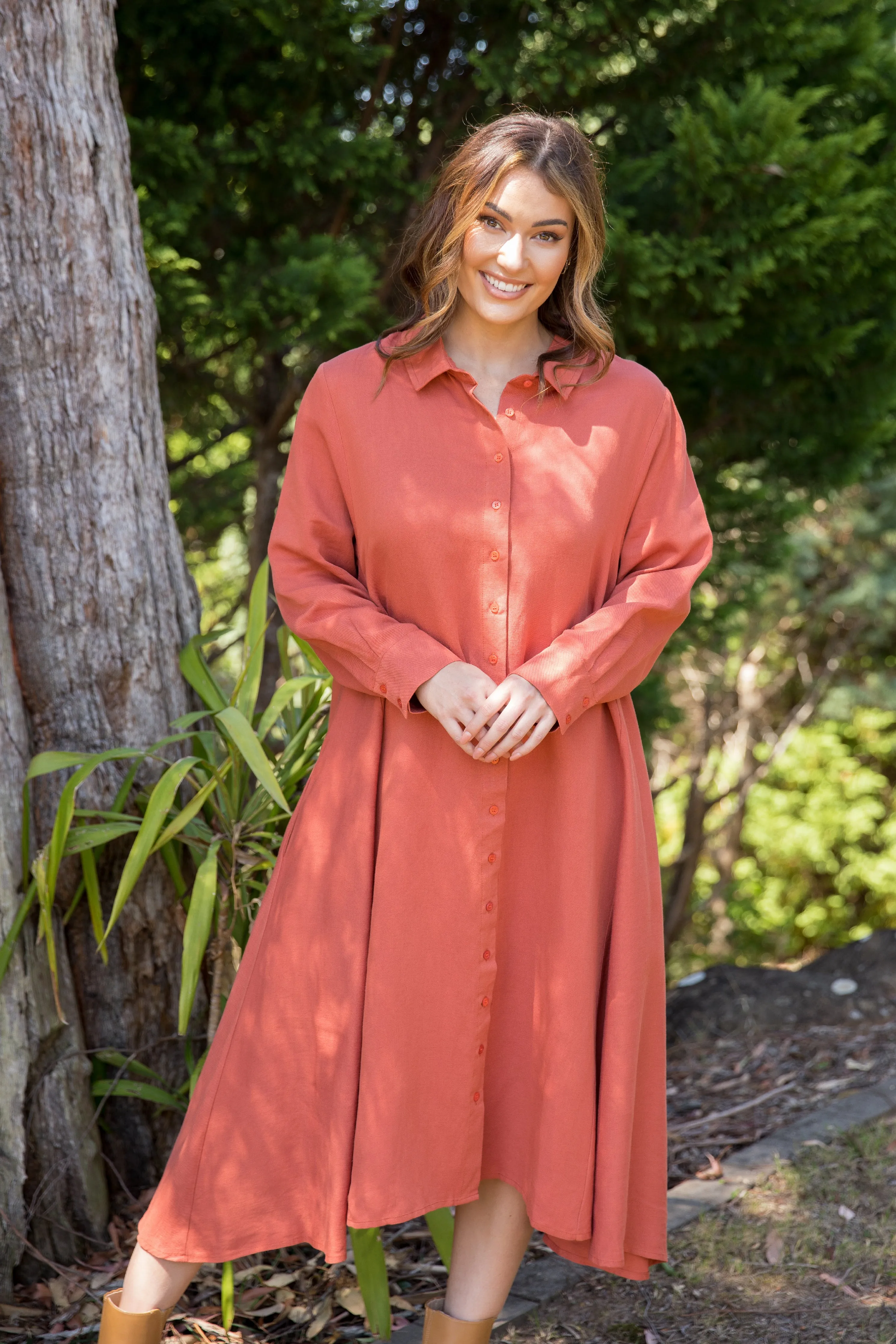 FINAL SALE Cadillia Dress in Terracotta