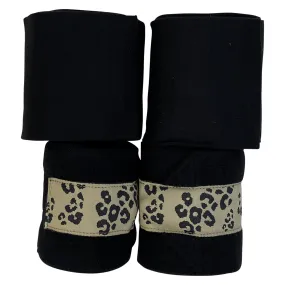 Fleece Polo Wraps in Black/Cheetah - Full