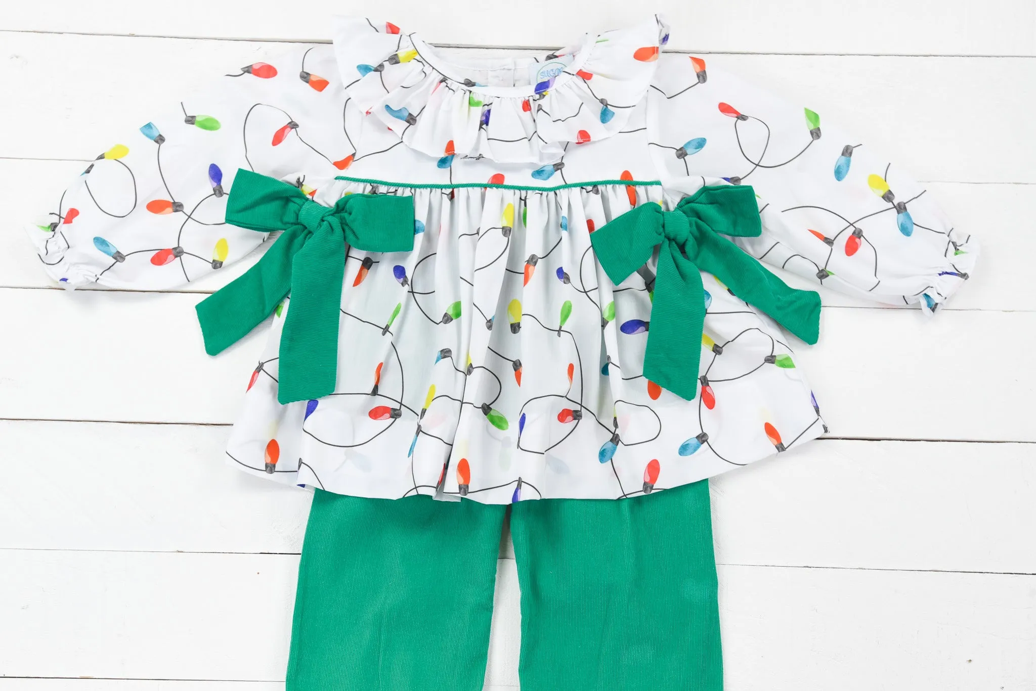 Girls Chirstmas Light Fun Pant Set