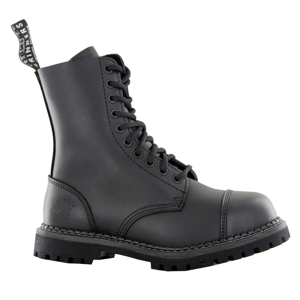 Grinders Unisex Stag CS Leather Black Boots - UK 8