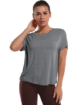 Hip Length Short Sleeve Shirt heathercharcoal