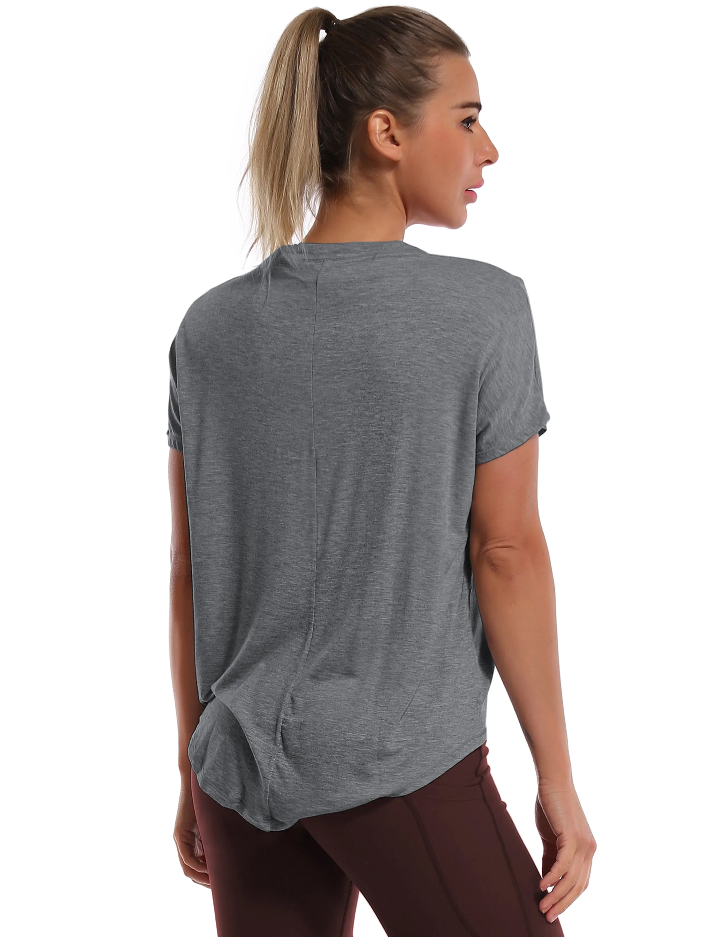 Hip Length Short Sleeve Shirt heathercharcoal