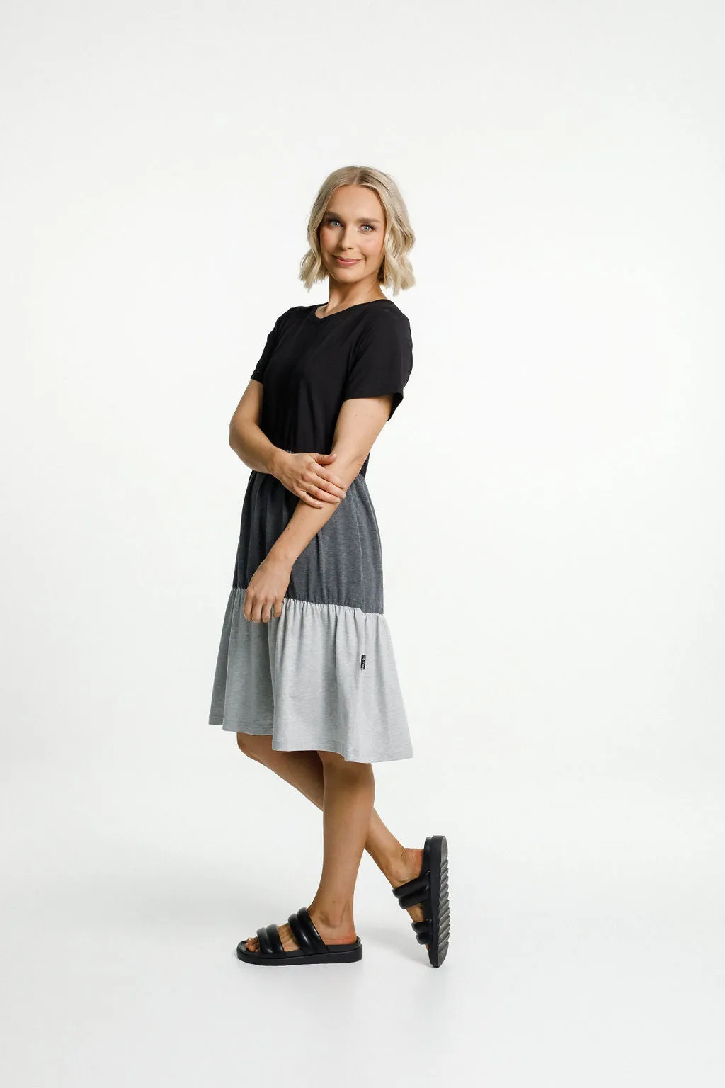 Home-Lee Kylie Dress - Grey/Charcoal/Black