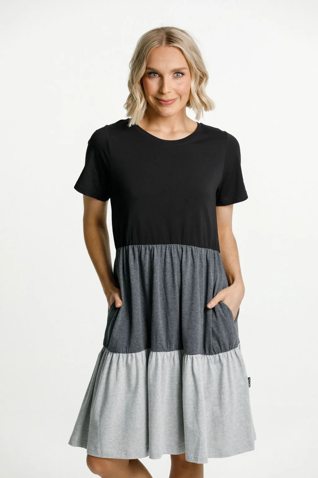 Home-Lee Kylie Dress - Grey/Charcoal/Black