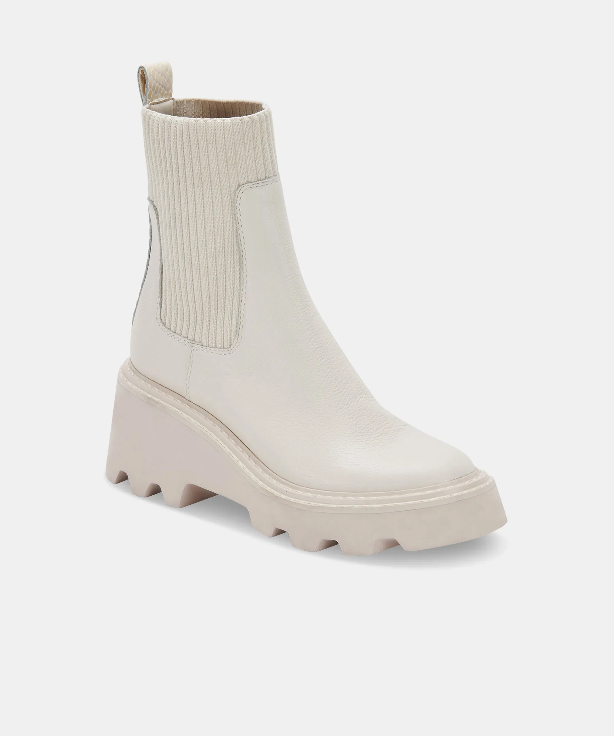 HOVEN BOOTS IVORY LEATHER - re:vita