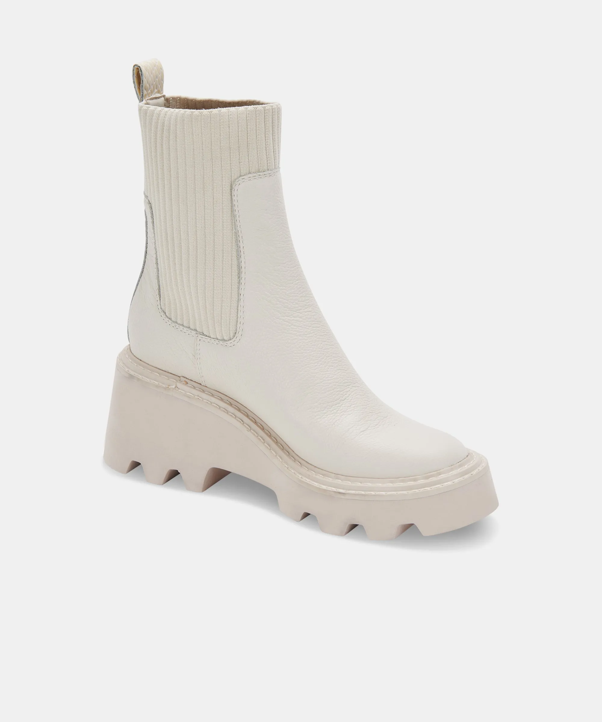 HOVEN BOOTS IVORY LEATHER - re:vita