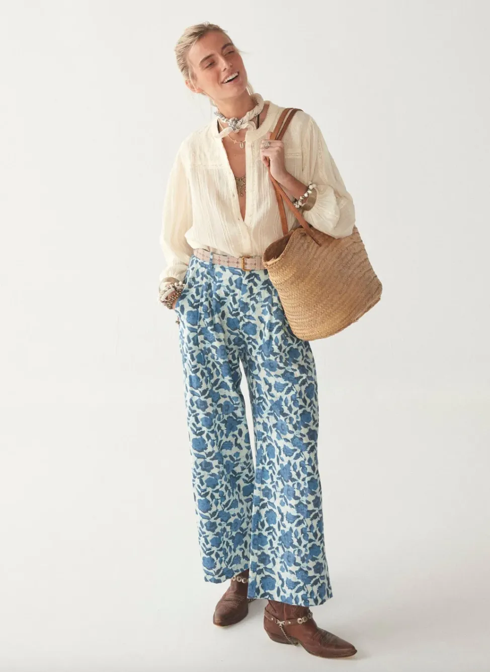 Indira Pants -- Blue Poppy