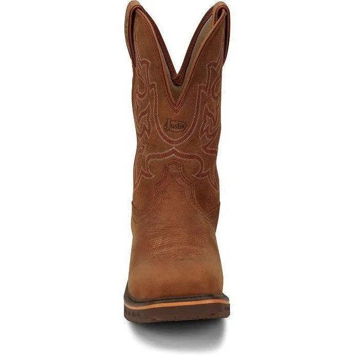 Justin Men's Resistor 11 Nano Comp Toe Western Work Boot -Brown- CR4016