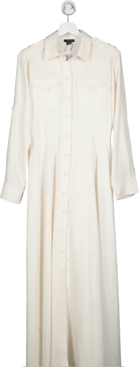 Karen Millen Cream Soft Tailored Maxi Shirt Dress UK 10