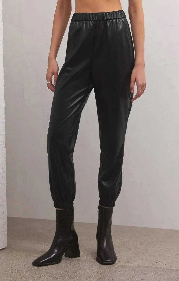 Lenora Faux Leather Jogger