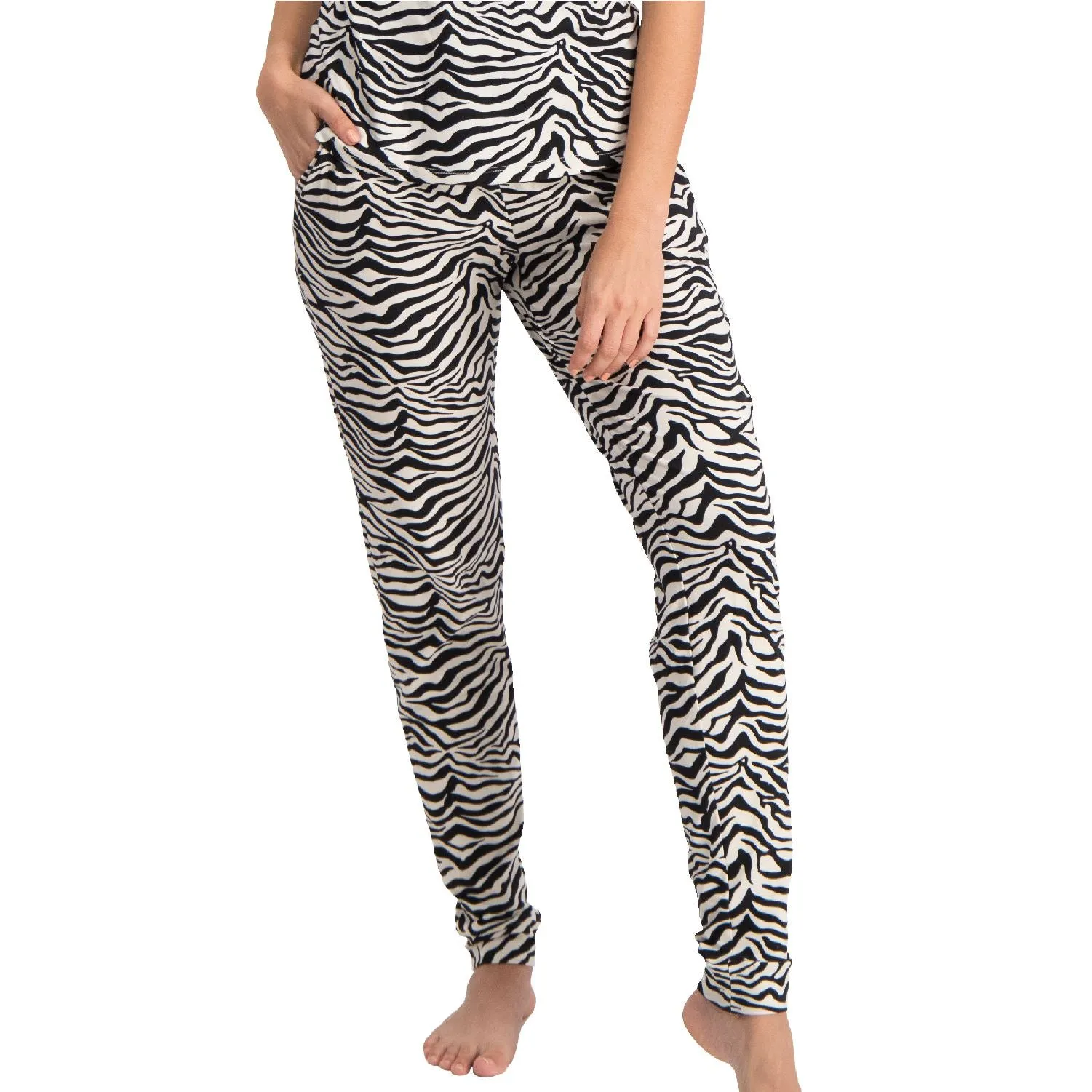 Long Sleep Pants | Super Soft Viscose | Zebra