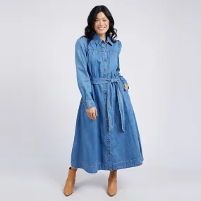 Lucinda Denim Shirt Dress - Mid Blue Wash