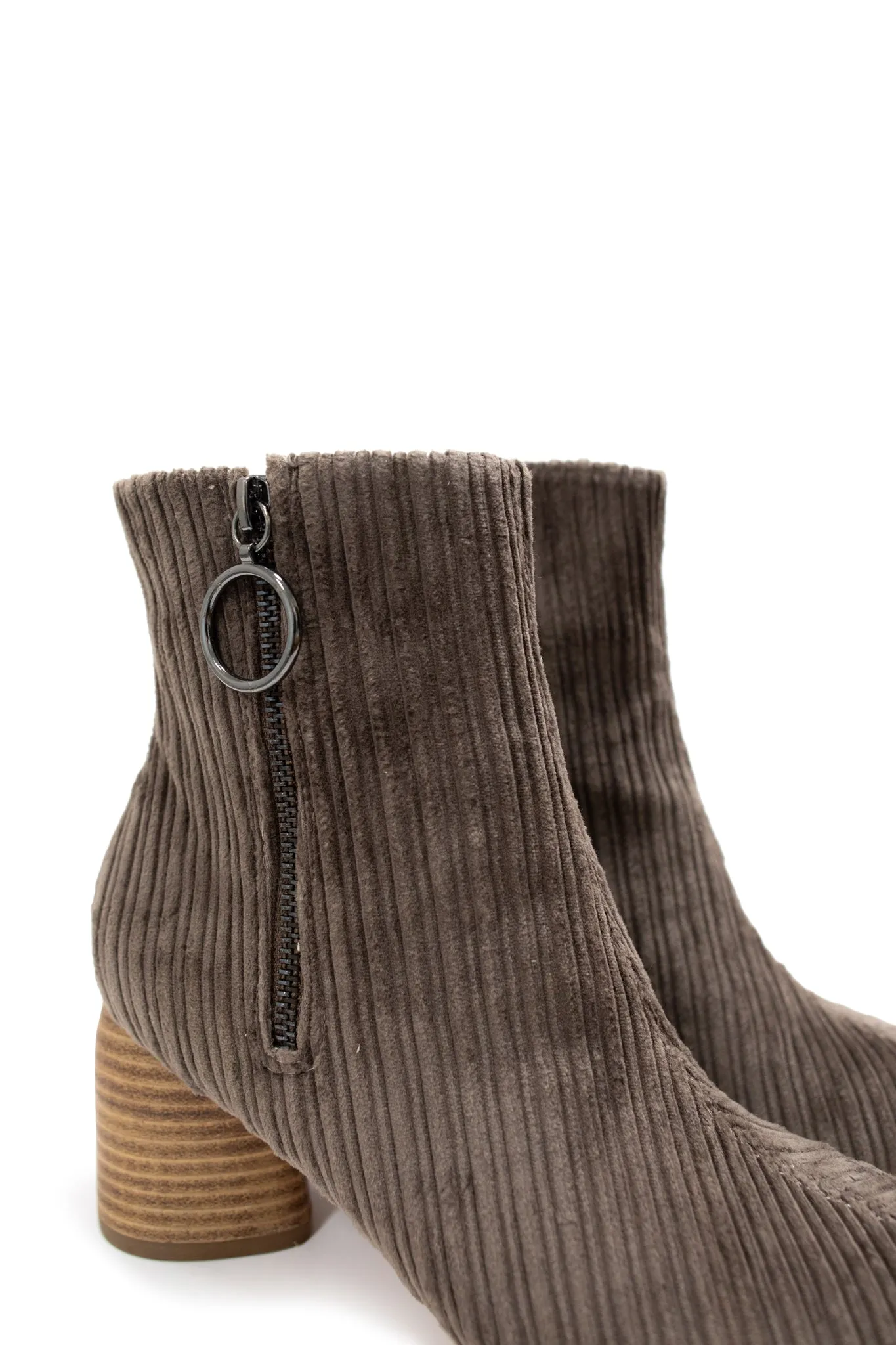 Menlee Corduroy Ankle Boots in Taupe