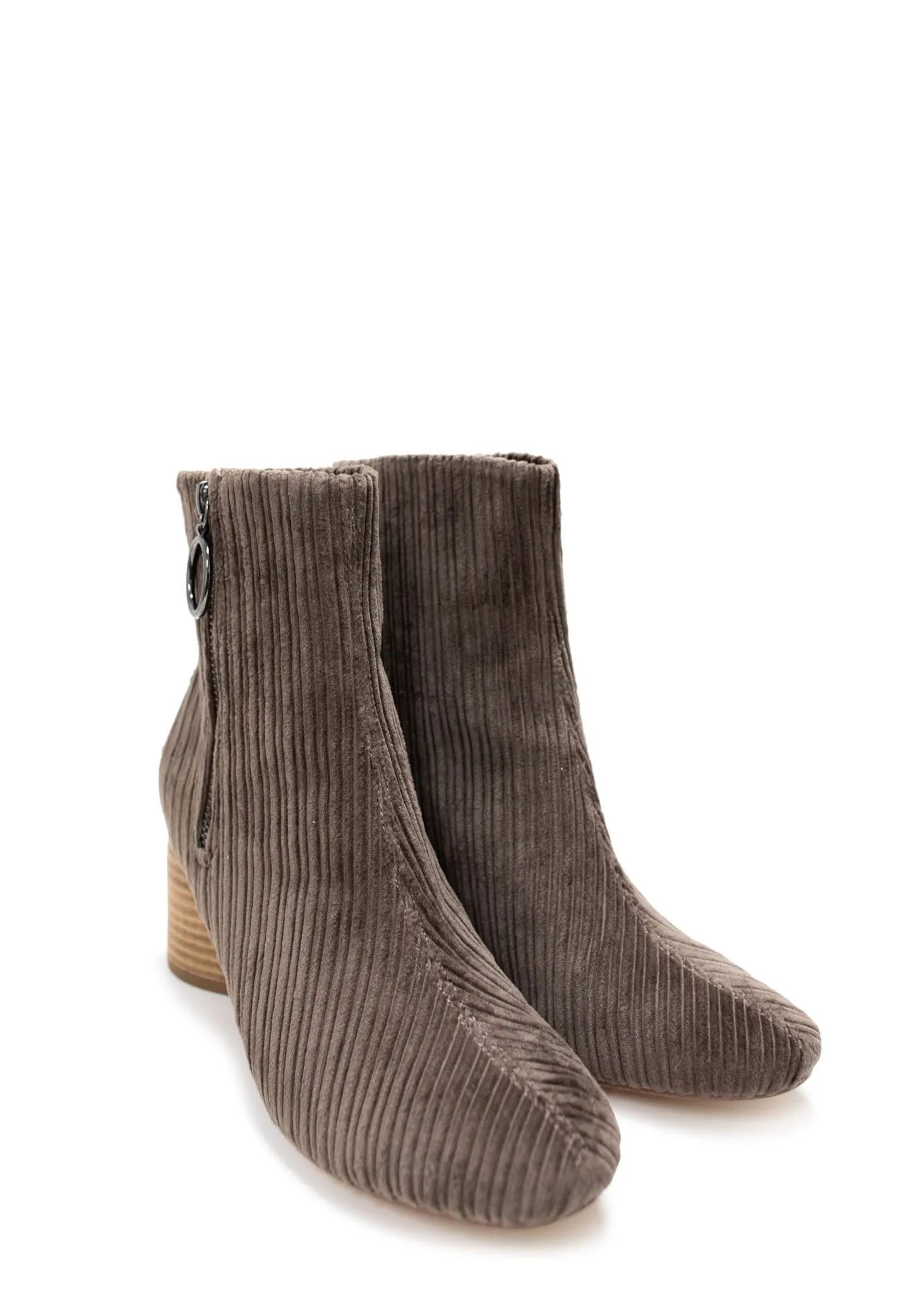 Menlee Corduroy Ankle Boots in Taupe