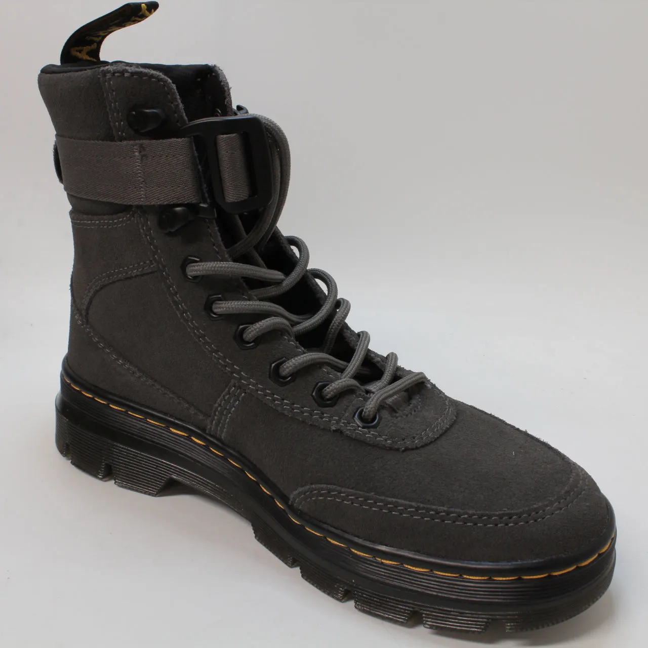 Mens Dr. Martens Combs Tech Boots Gunmetal Eh Suede Uk Size 7