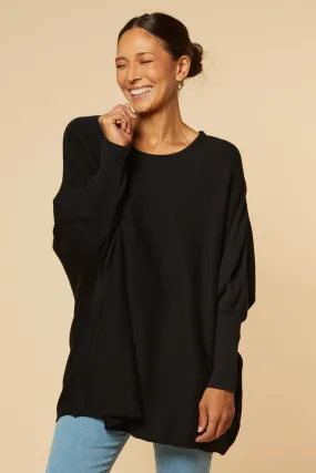 Mia Oversized Jumper in Black