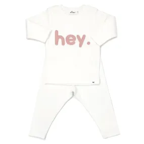 oh baby! Two Piece Set - hey. Blush Terry Applique - Cream