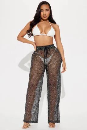 Playa Vista Crochet Cover Up Pants - Black/combo